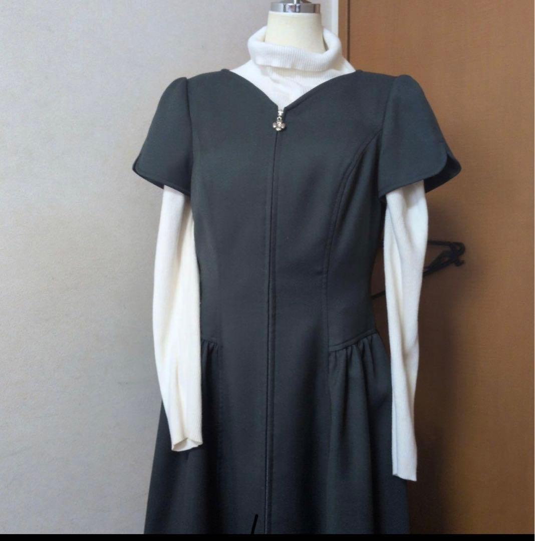 エムズグレイシー 美品 ジップワンピース ジャンパースカート カメリア