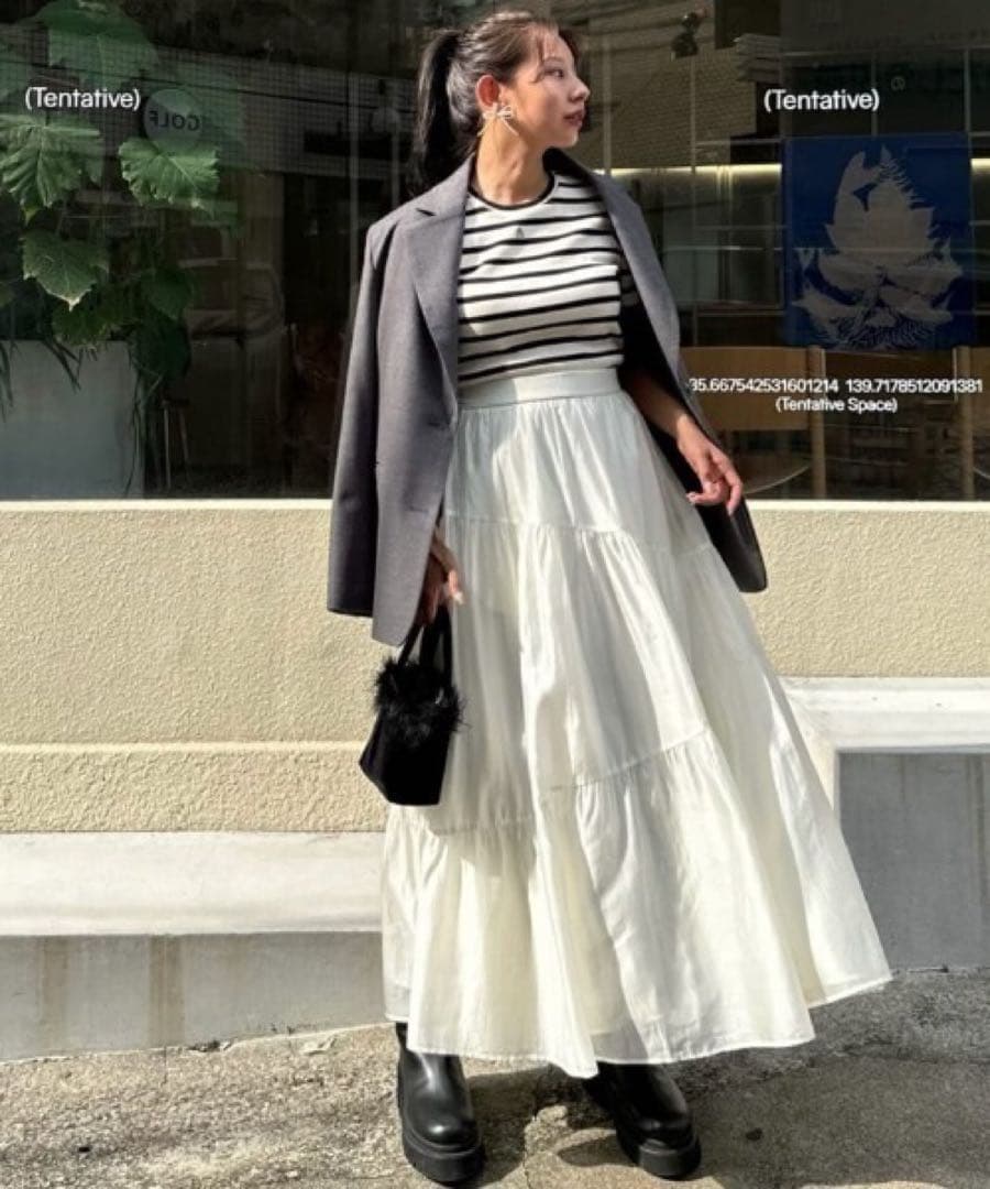スカート herlipto Asymmetry Tiered Skirt M