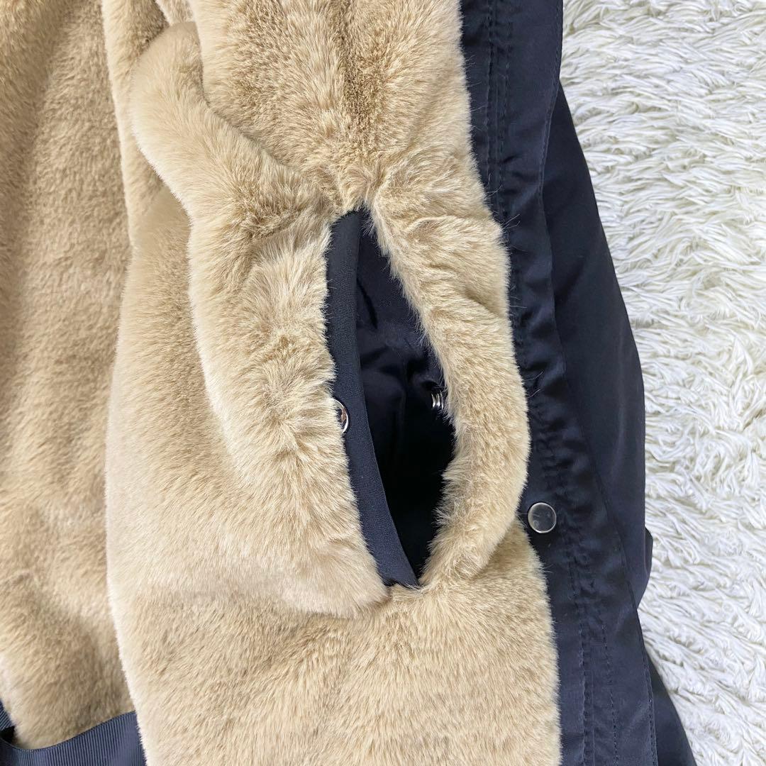 【美品】ZARA trf 2way中綿モッズコート ファー ボア L ブラック