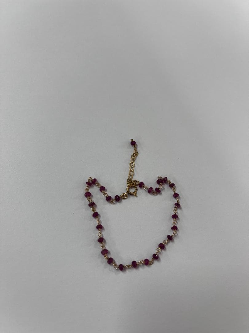 【美品】NATURALI JEWELRY　　ルビーメガネ留めブレスレット