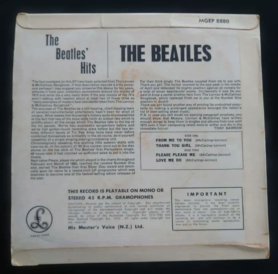 貴重ニュージーランド盤THE BEATLES' HITS モノラル