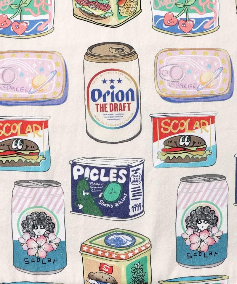 スカラー 161683：orion×ScoLar トロピカルポップ缶総柄スカート
