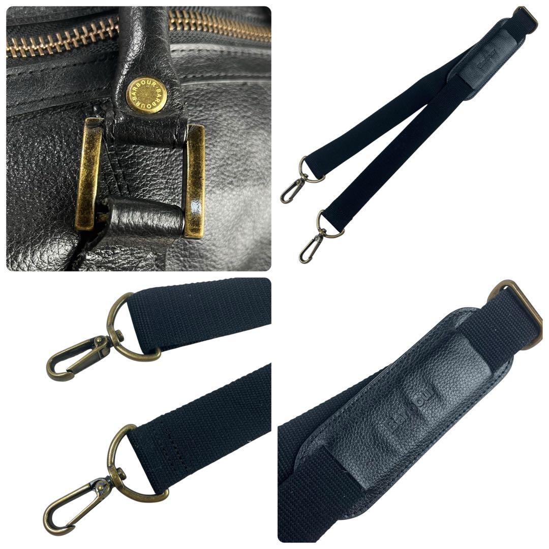 激レア　美品 バブアー　ボストンバッグ　2way レザー　ブラック ショルダー