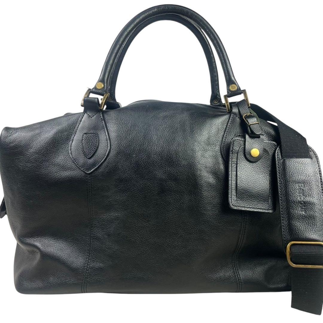 激レア　美品 バブアー　ボストンバッグ　2way レザー　ブラック ショルダー