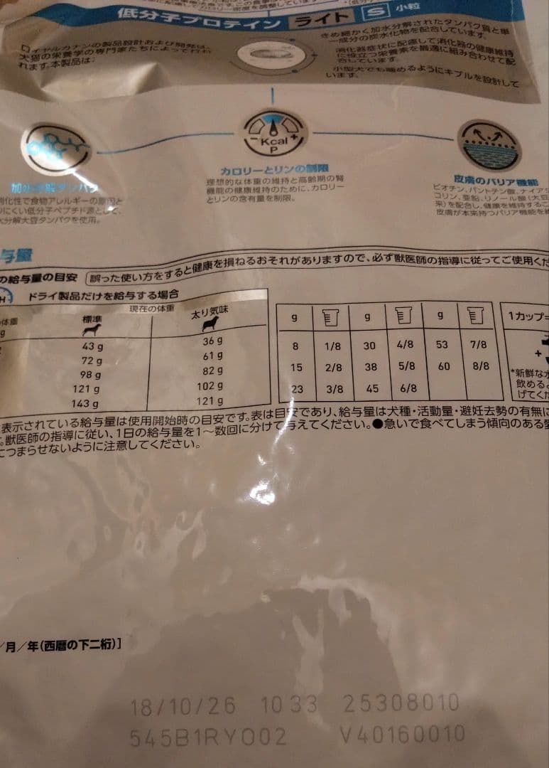ロイヤルカナン　低分子プロテイン　ライト　小粒S ドライ　1kg/2袋　犬用