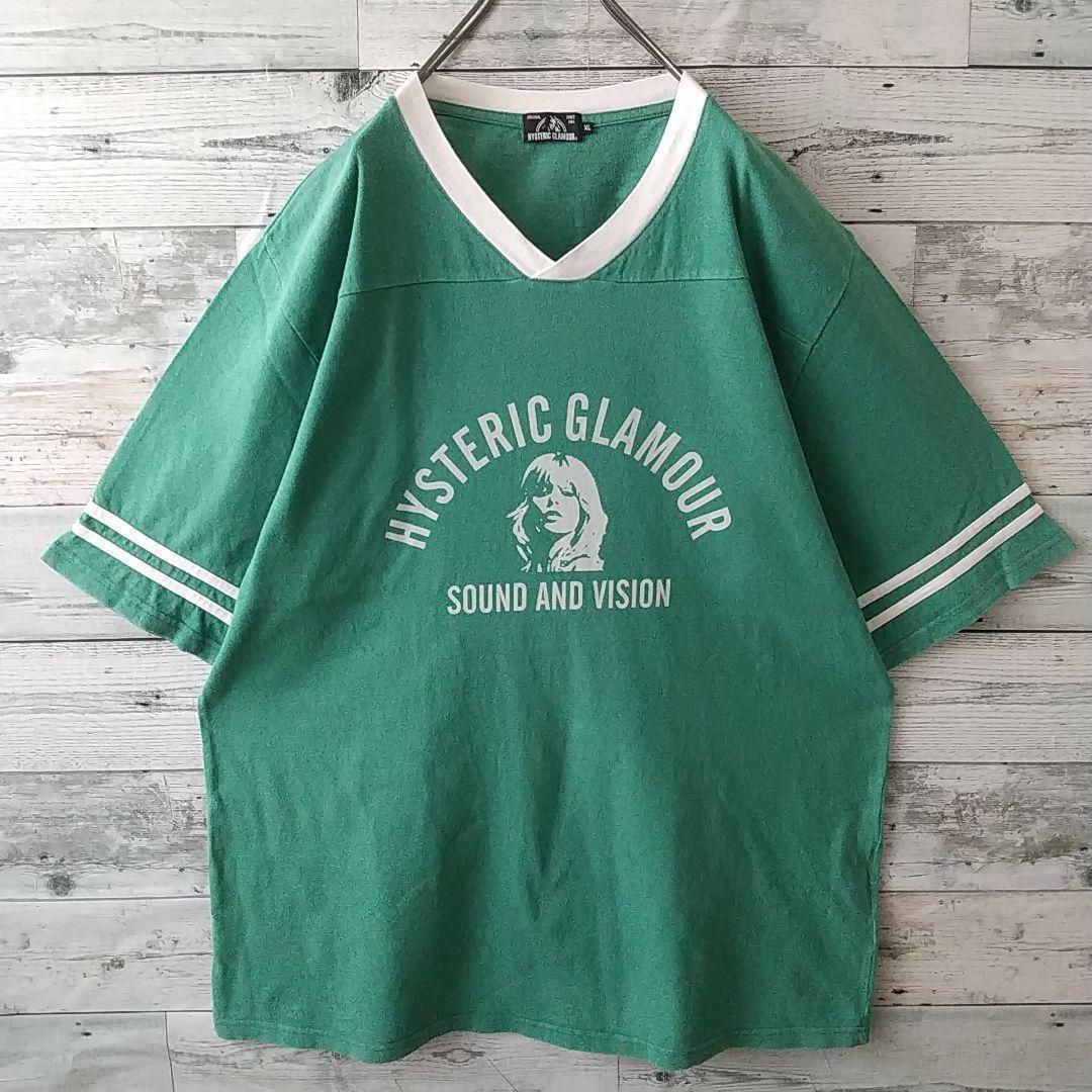 希少サイズ☆ヒステリックグラマー ヒスガール アーチロゴ リンガーＴ Tシャツ