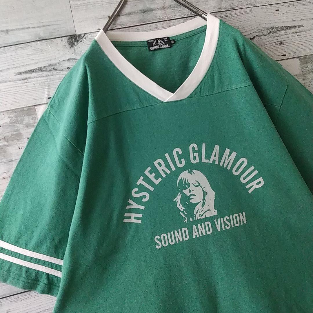 希少サイズ☆ヒステリックグラマー ヒスガール アーチロゴ リンガーＴ Tシャツ
