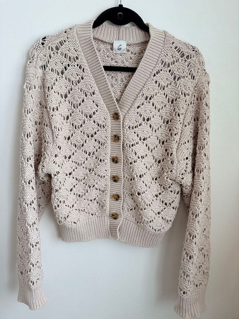 美品♡ 6(ROKU) スカシ Vネック カーディガン