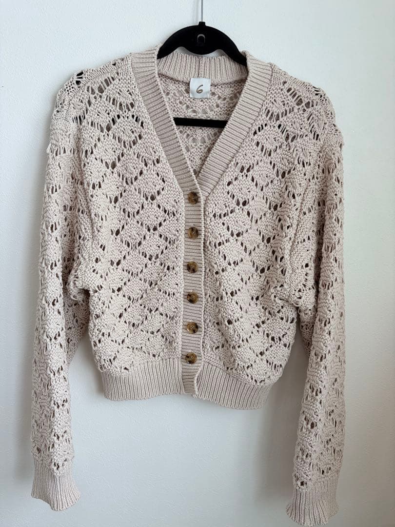 美品♡ 6(ROKU) スカシ Vネック カーディガン