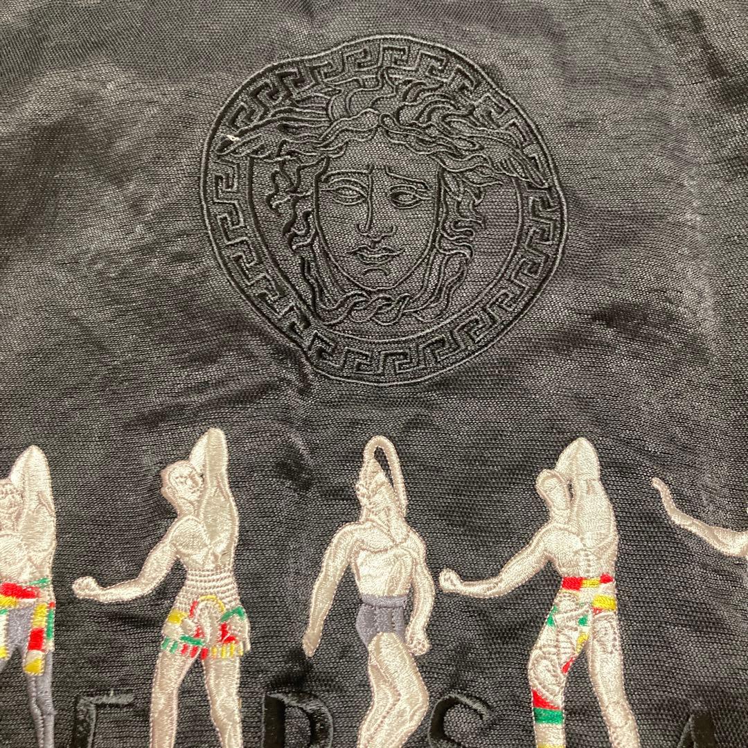 【もも】VERSACE ヴェルサーチ　ヴィンテージ　ブルゾン　刺繍入り