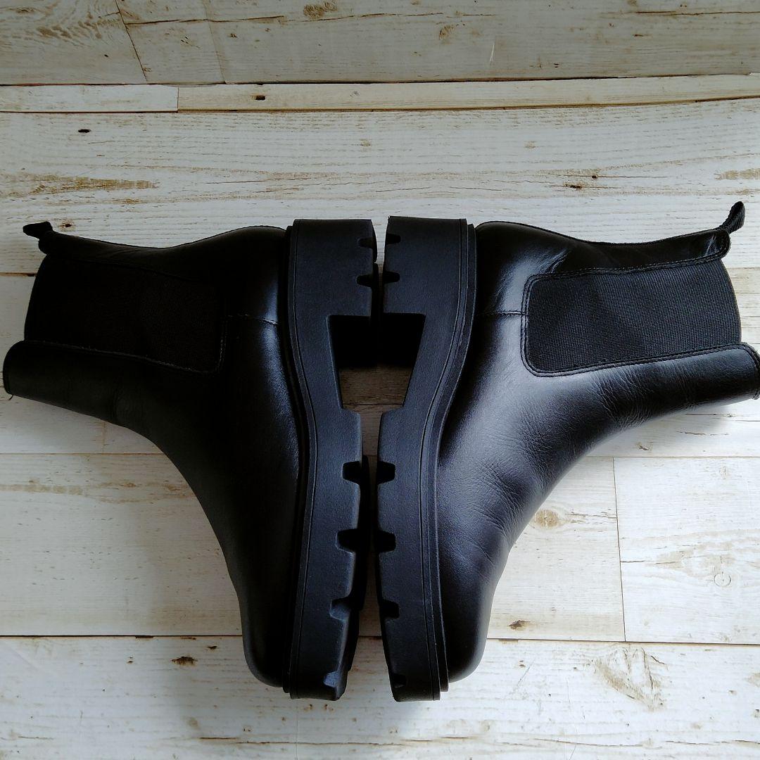 無印良品✦レザー　サイドゴア　チェルシーブーツ　ブラック25cm