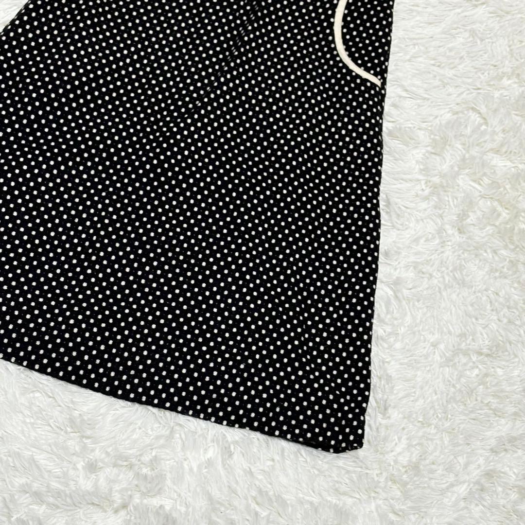 美品✨アトリエナルセ ドット ウール 毛 カシミヤ混 ワンピース モノトーン