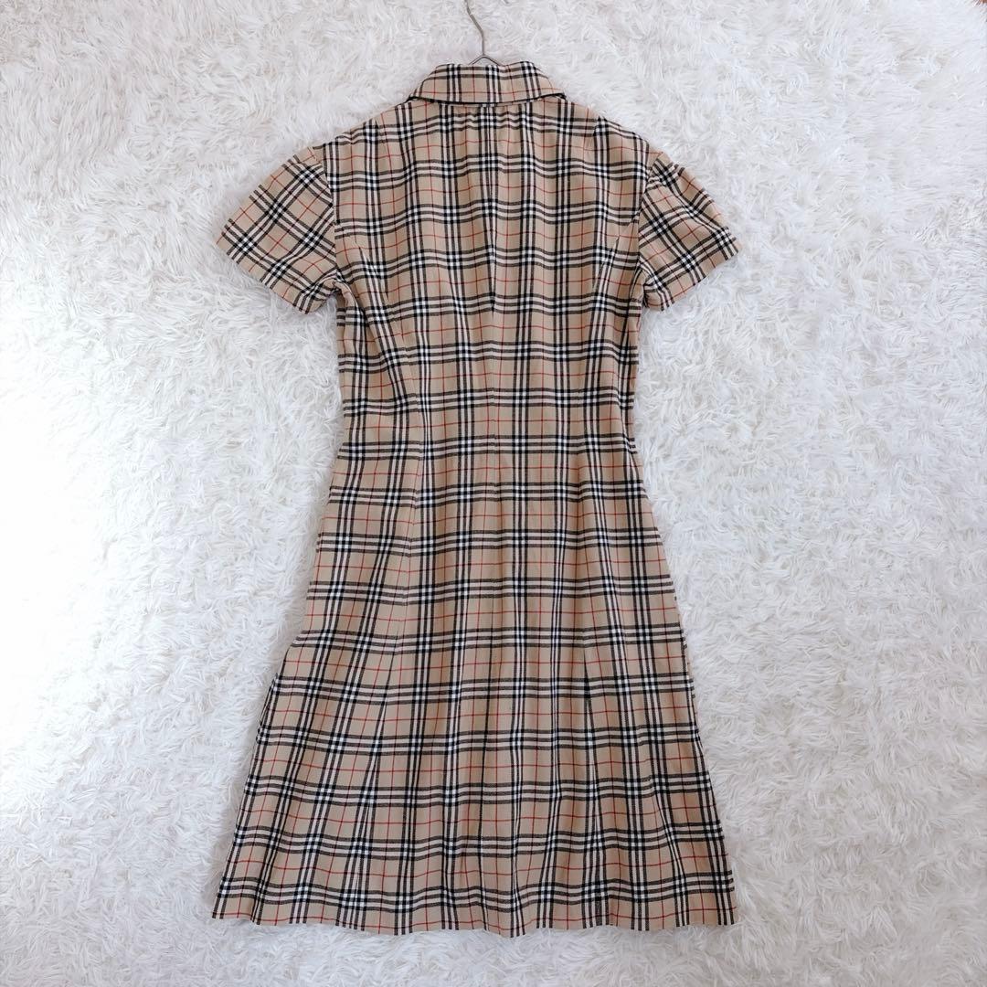 BURBERRY ノバチェック 半袖シャツワンピース38 美シルエット