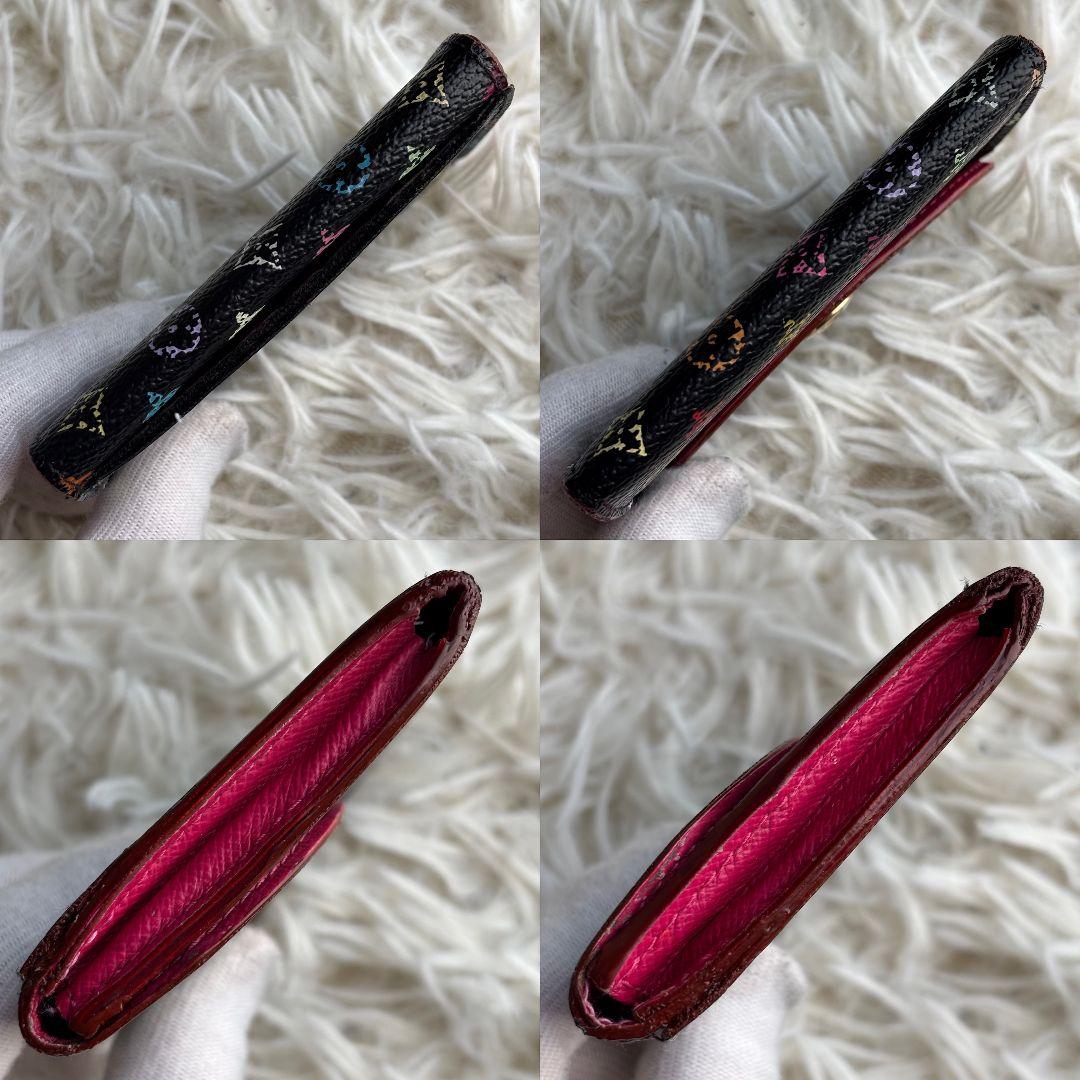 【激レア 良品】ルイヴィトン　モノグラム　マルチカラー　名刺入れ　ミニ財布　黒