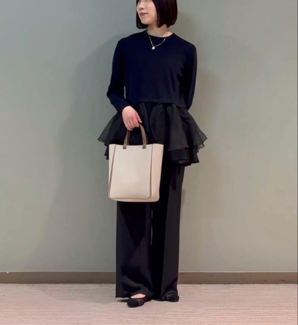 新品タグ付きUNITED ARROWS オーガンジー フリルコンビ ニット