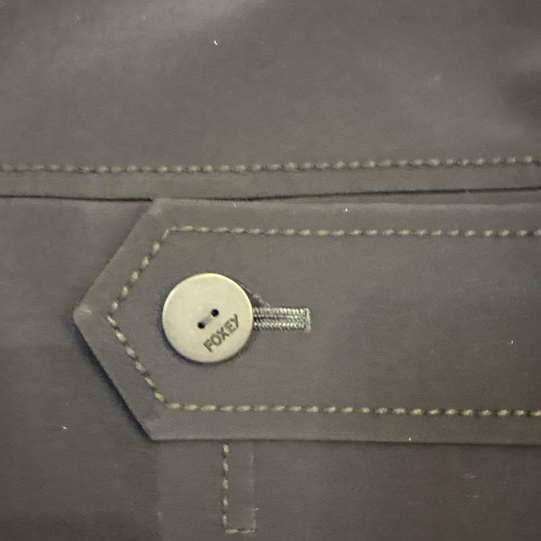 FOXEY NEW YORK ジップアップコート ネイビー　七分袖 ストレッチ
