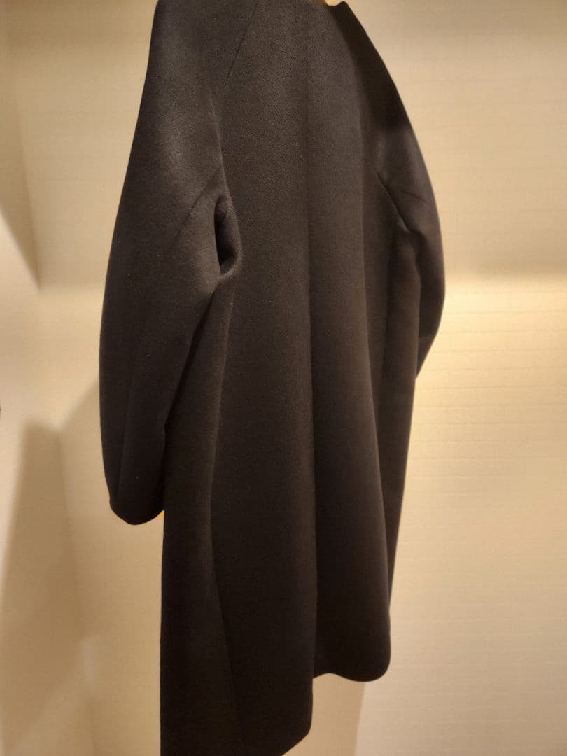 spick and span S160 ビーバーノーカラーコート ブラック38