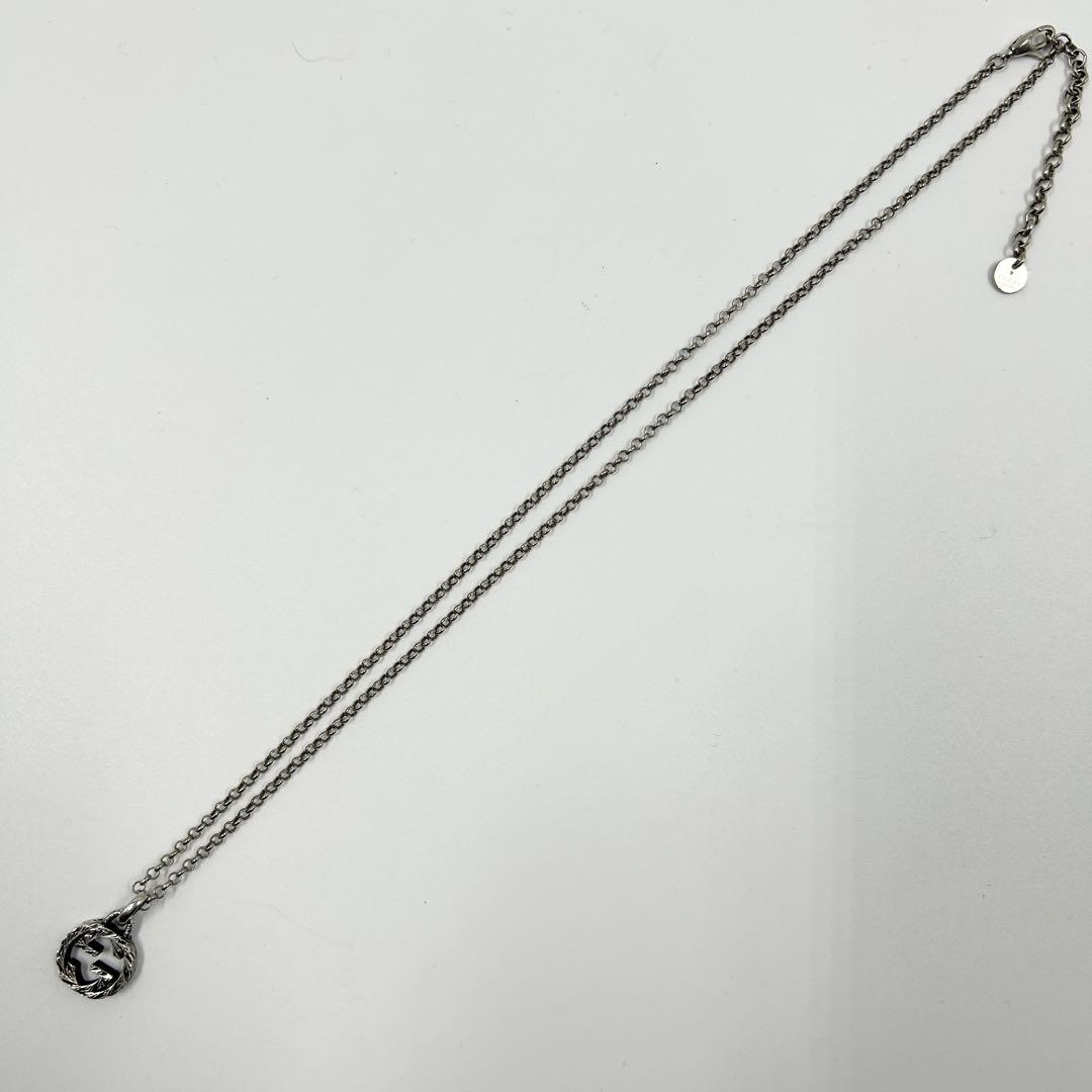 極美品✨　グッチ　ネックレス　アラベスク　インターロッキング　GG シルバー