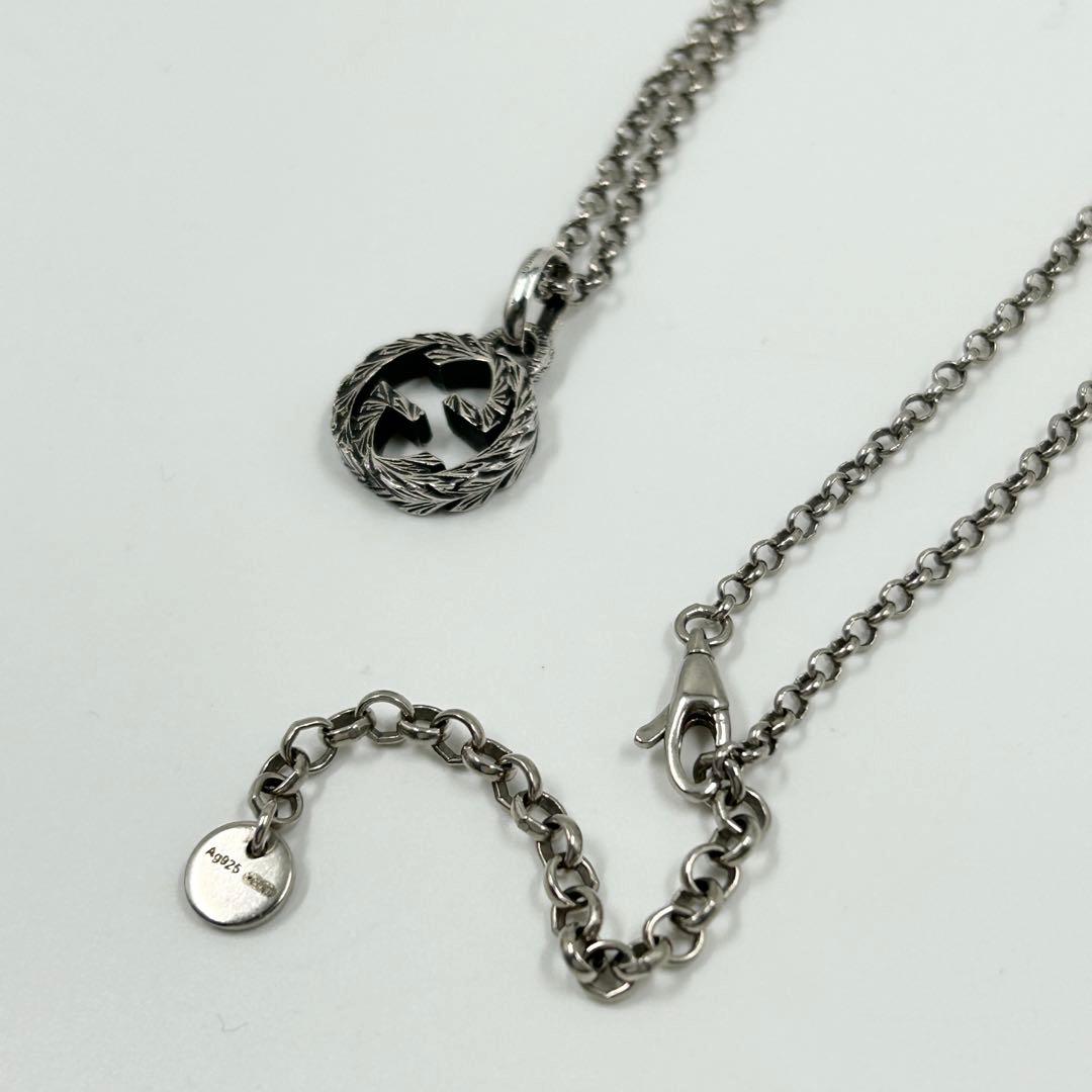 極美品✨　グッチ　ネックレス　アラベスク　インターロッキング　GG シルバー