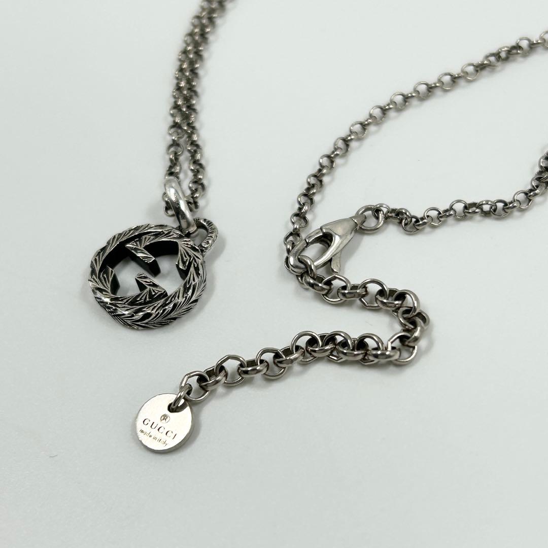 極美品✨　グッチ　ネックレス　アラベスク　インターロッキング　GG シルバー
