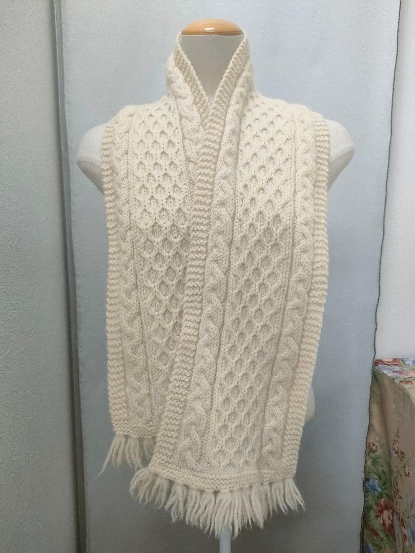 インバーアラン 22F Rib & Cable Scarf　ケーブルマフラー