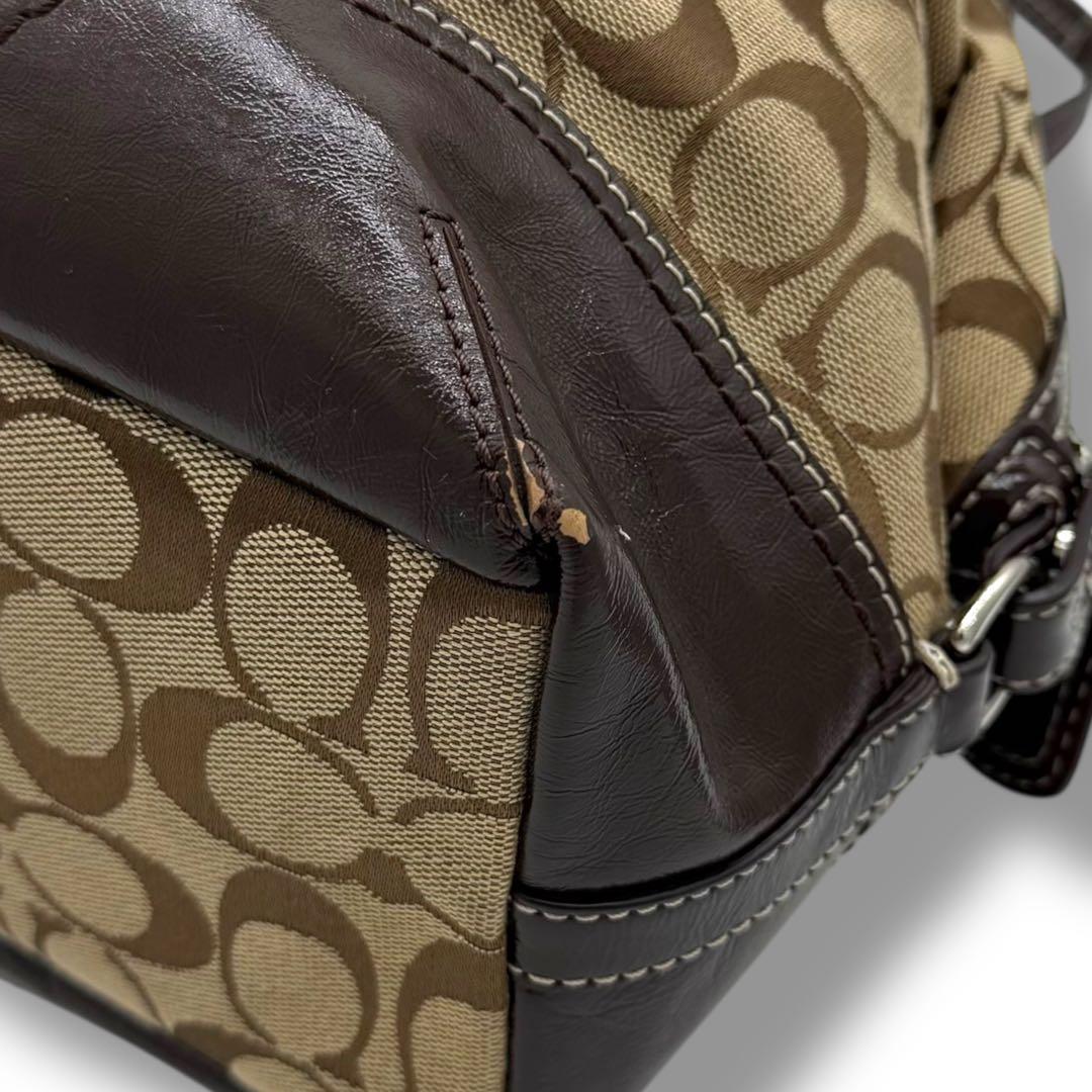 【美品】COACH　コーチ　ショルダーバッグ　ミニボストンバッグ　シグネチャー