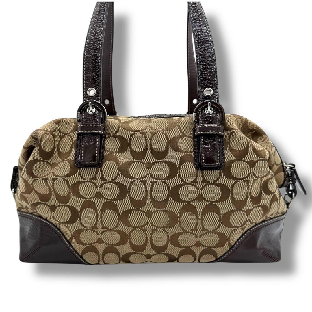【美品】COACH　コーチ　ショルダーバッグ　ミニボストンバッグ　シグネチャー