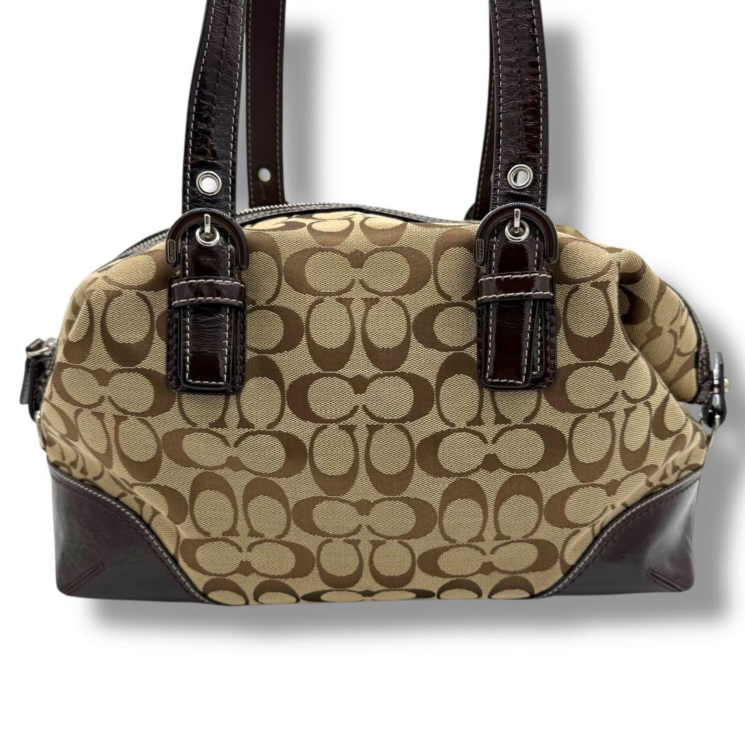 【美品】COACH　コーチ　ショルダーバッグ　ミニボストンバッグ　シグネチャー