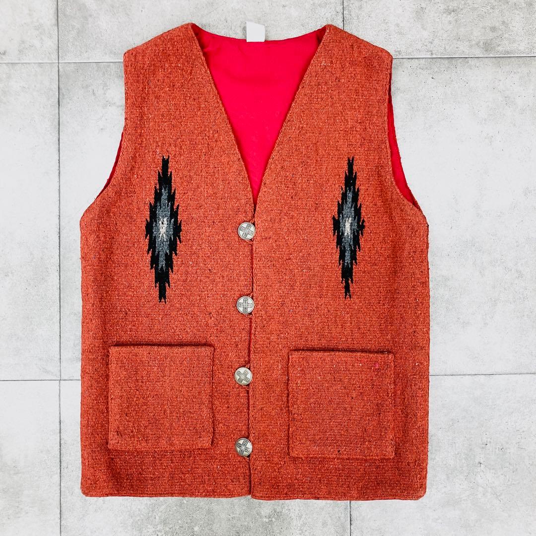 J*s様 【極美品】MOLINA メキシコ製　チマヨベスト　ネイティブ柄　ウール