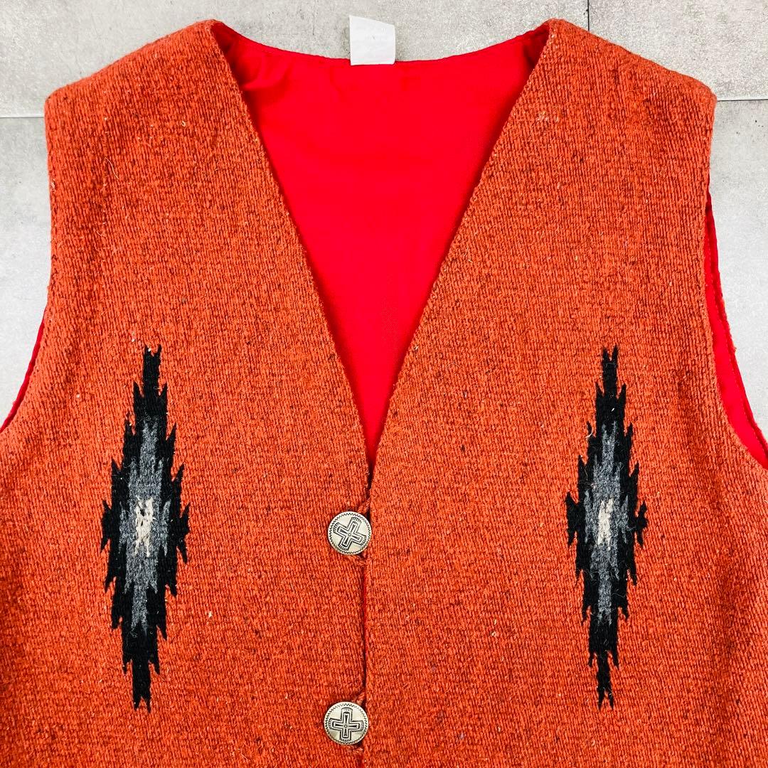 J*s様 【極美品】MOLINA メキシコ製　チマヨベスト　ネイティブ柄　ウール