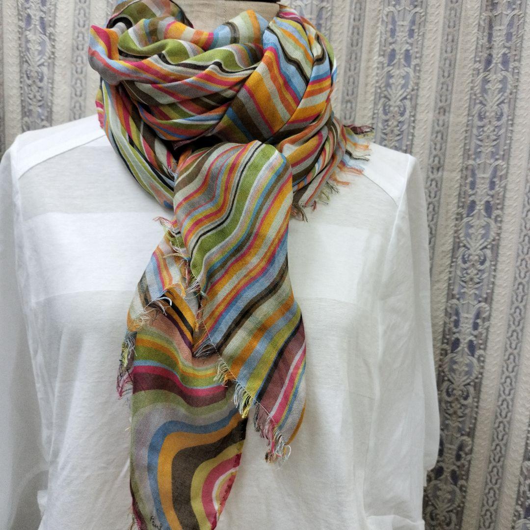 Paul Smith ポールスミス　大判柔らか薄手ストール　マルチカラー　美品