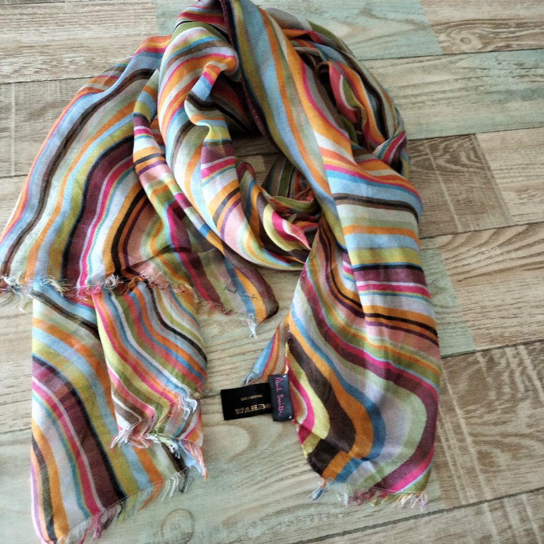 Paul Smith ポールスミス　大判柔らか薄手ストール　マルチカラー　美品