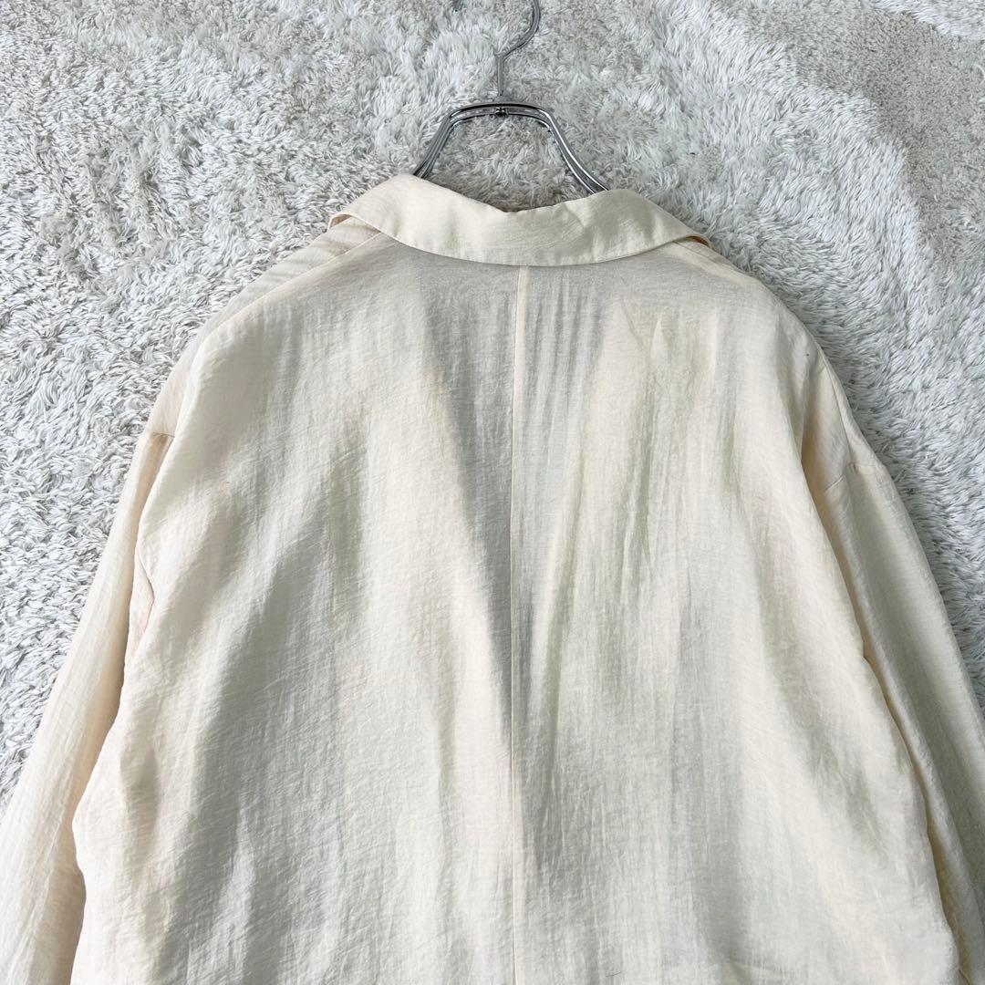 CLANE SHEER TAILORED SHIRT シルク混 M アイボリー