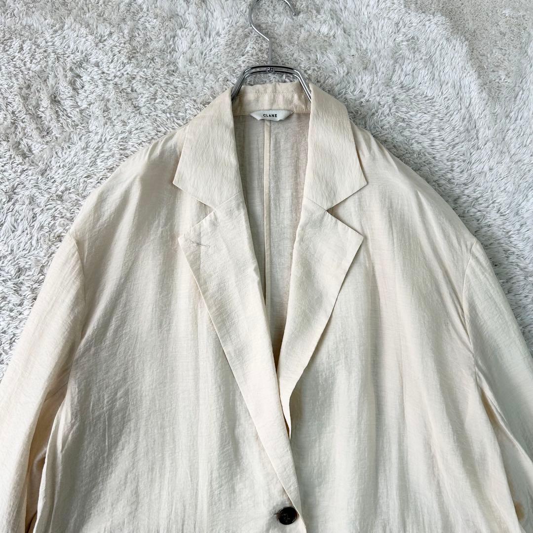 CLANE SHEER TAILORED SHIRT シルク混 M アイボリー