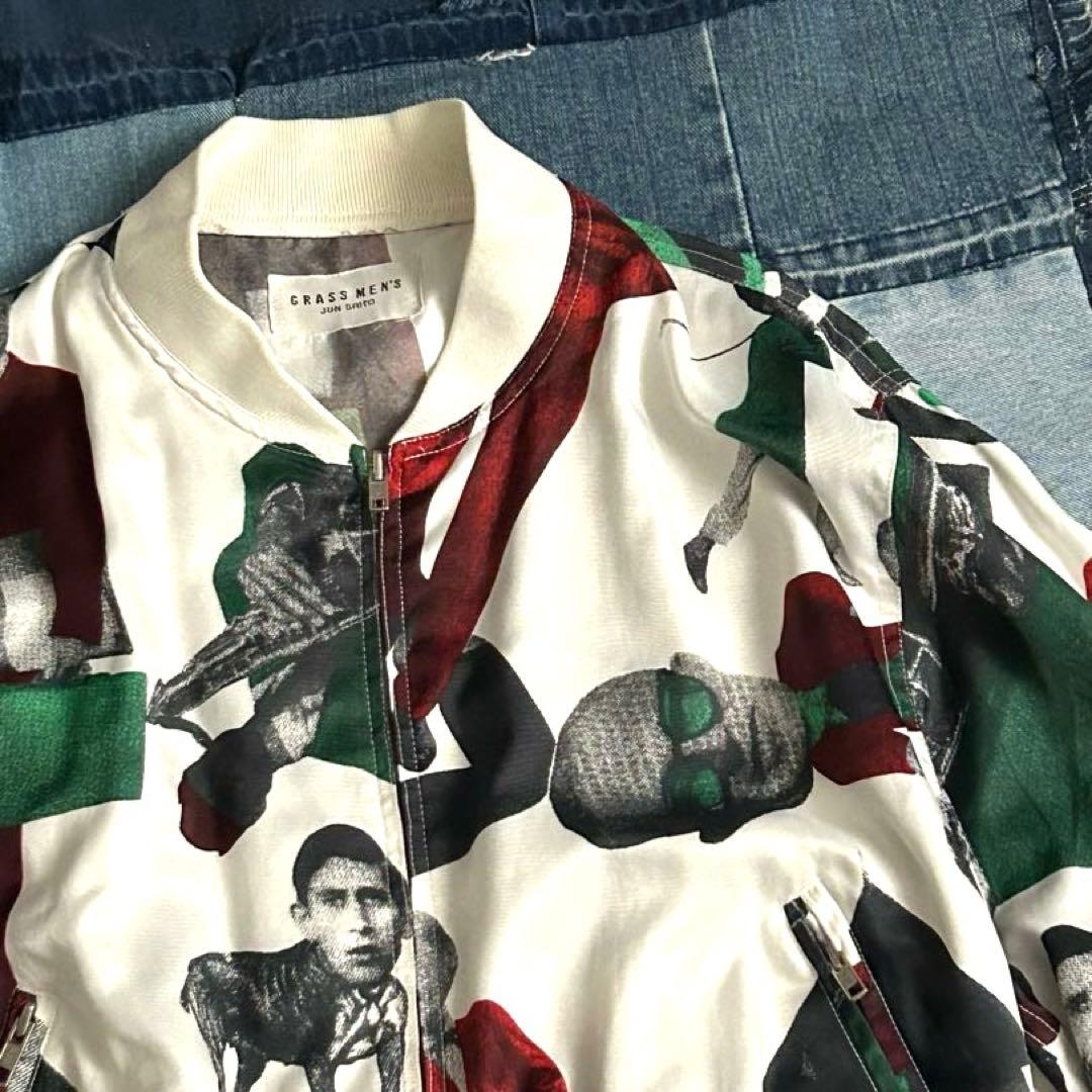 90sヴィンテージGRASS MEN'S総柄ブルゾン JUN SAITO