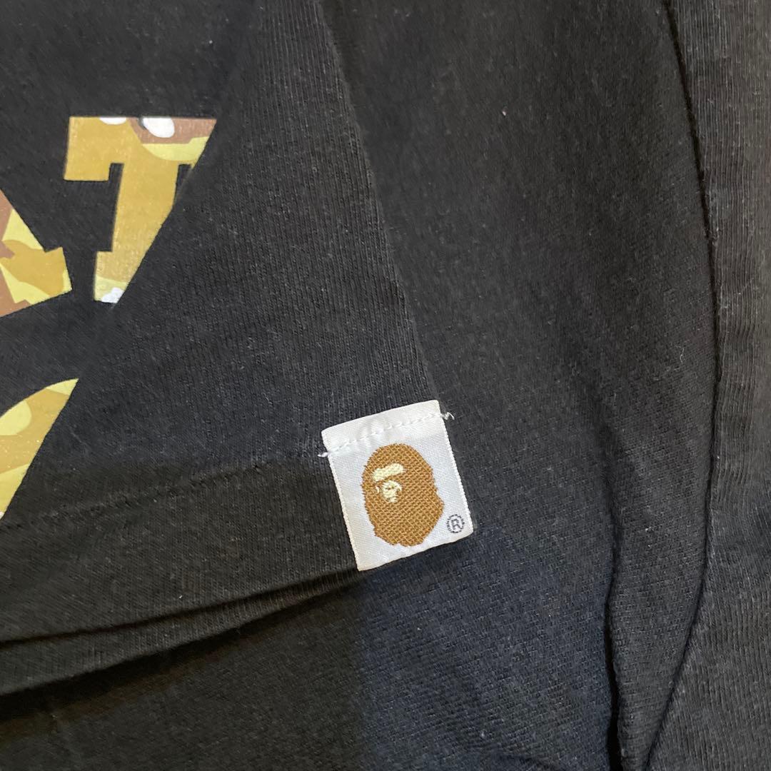 道 　A BATHING APE カモフラージュTシャツ 黒　XS