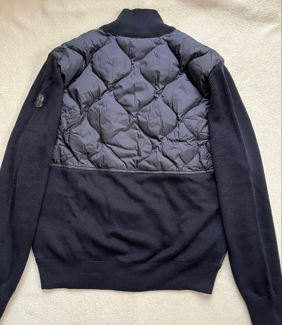 MONCLER ネイビー キルティング&ニット ジャンパー　L