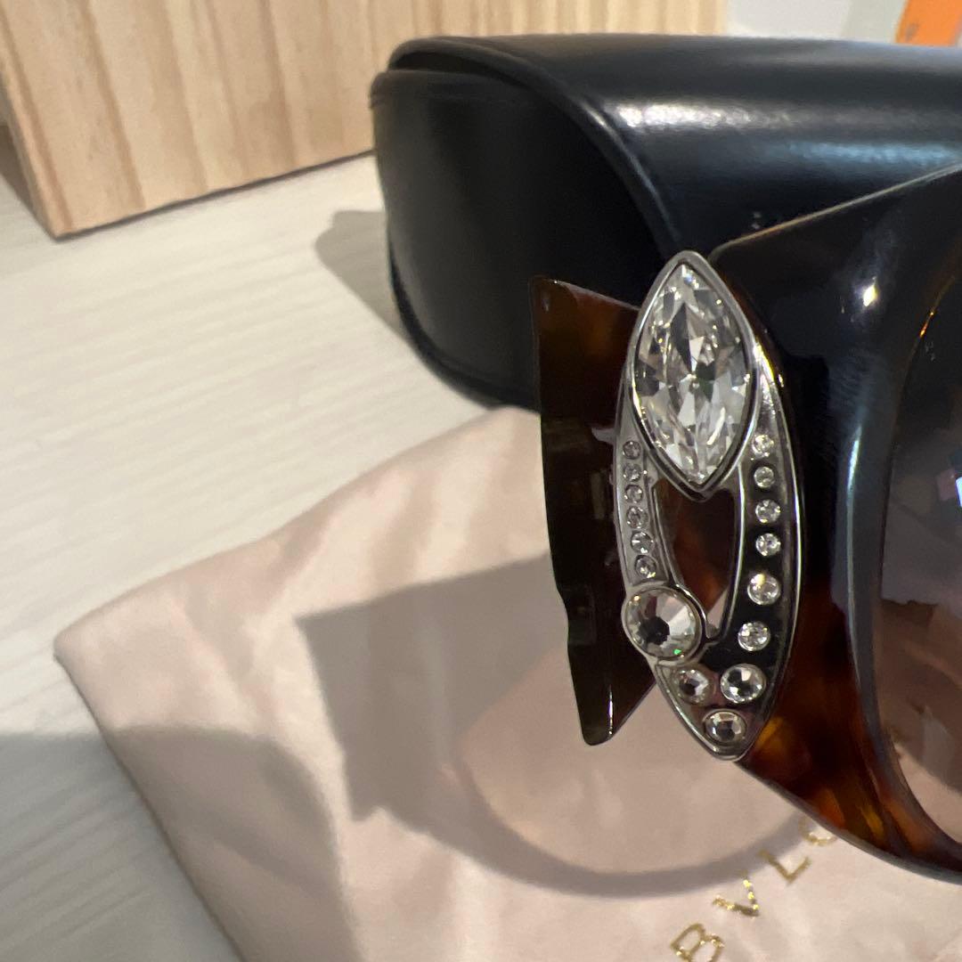 BVLGARI 装飾付きブラウンサングラス