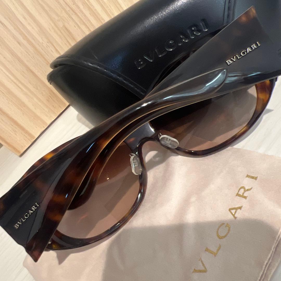 BVLGARI 装飾付きブラウンサングラス