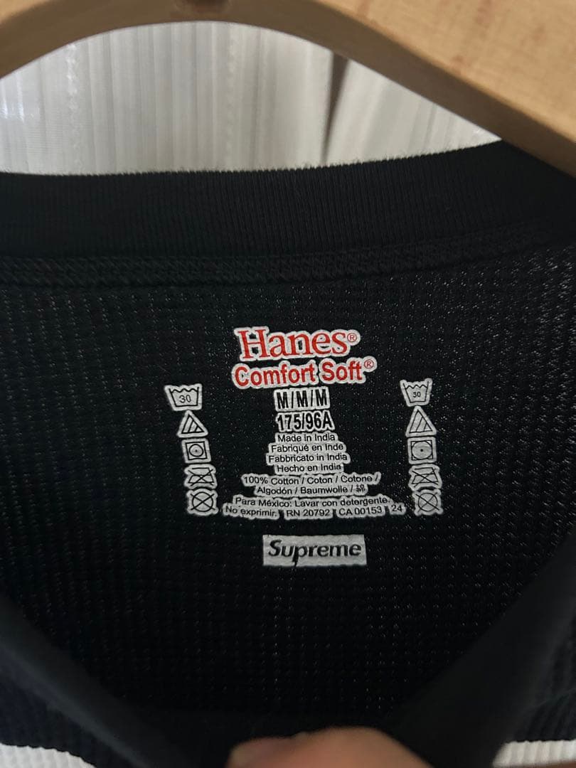 Supreme Hanes Bones Thermal ボーン 骨　サーマル　黒