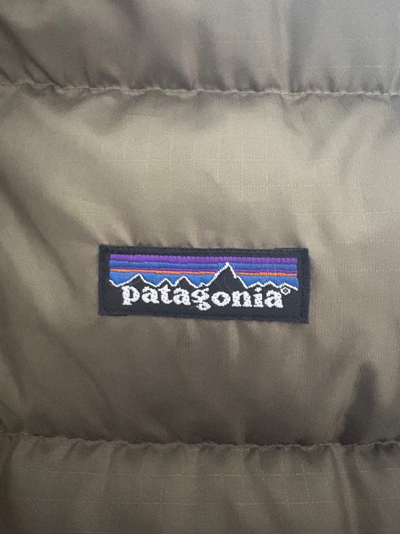 patagonia ダウンベスト オリーブ 00s ドローコード付