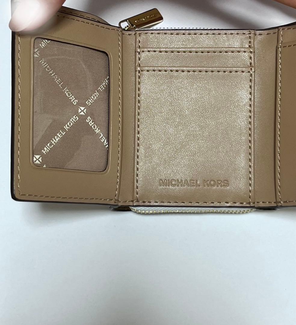 MICHAEL KORS 三つ折り財布 ミニ財布 ホワイト/ゴールド