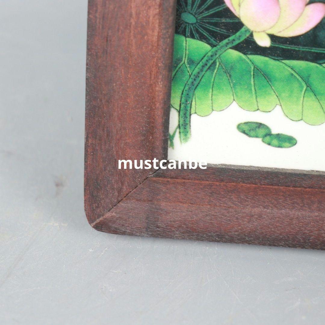 景徳鎮 陶板画 蓮年あります余り 風水 掛画 応接間 茶室 装飾品 工芸品 置物