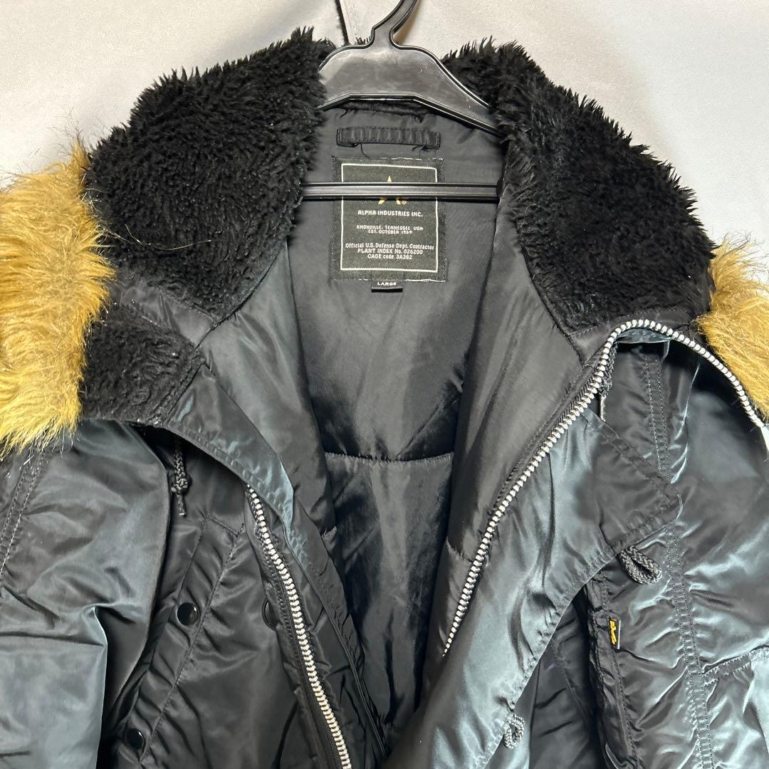 Alpha industries N-3B モッズコート ブラック メンズ L