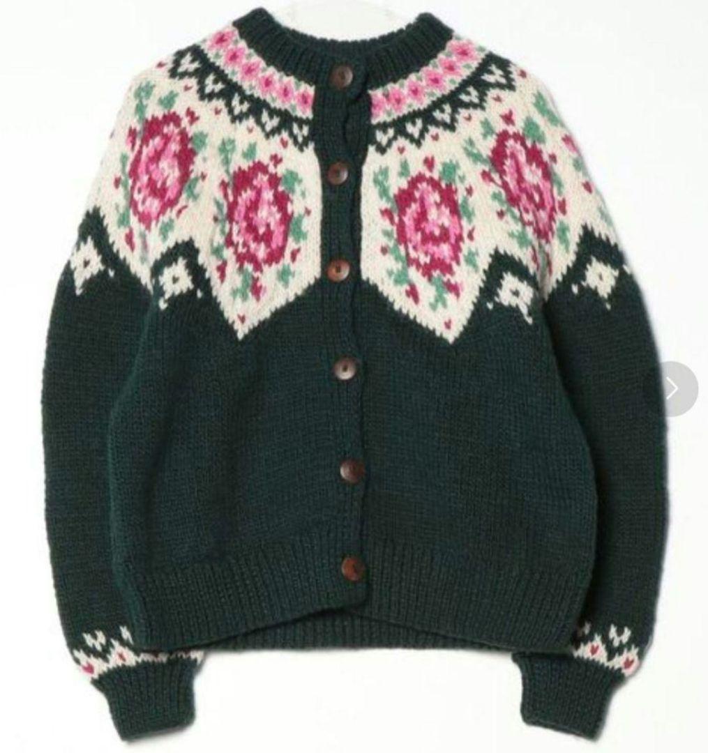 極美品　CHILD WOMAN ネパールギルボックス 花柄求心プルオーバー