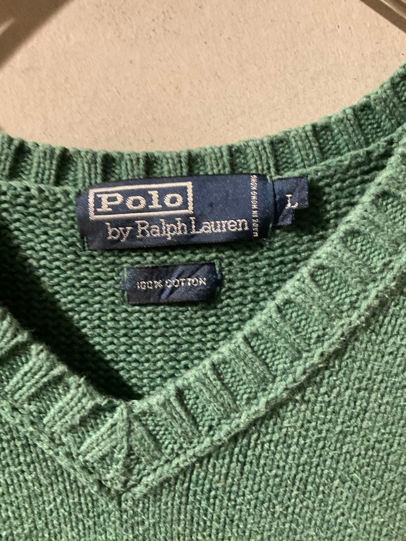 90s Polo by Ralph Lauren コットンニットベスト L