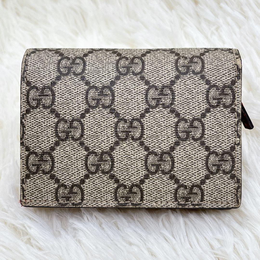 GUCCI ストーン抜けなし チェリー さくらんぼ 二つ折り財布 GG柄