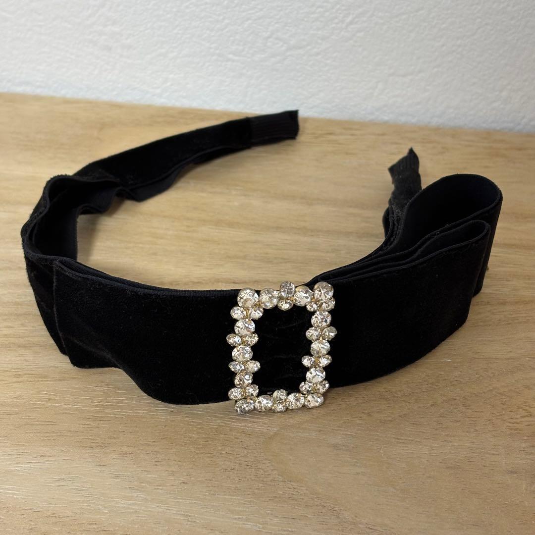 ヘアアクセサリー Herlipto Crystal Velour Ribbon Headband