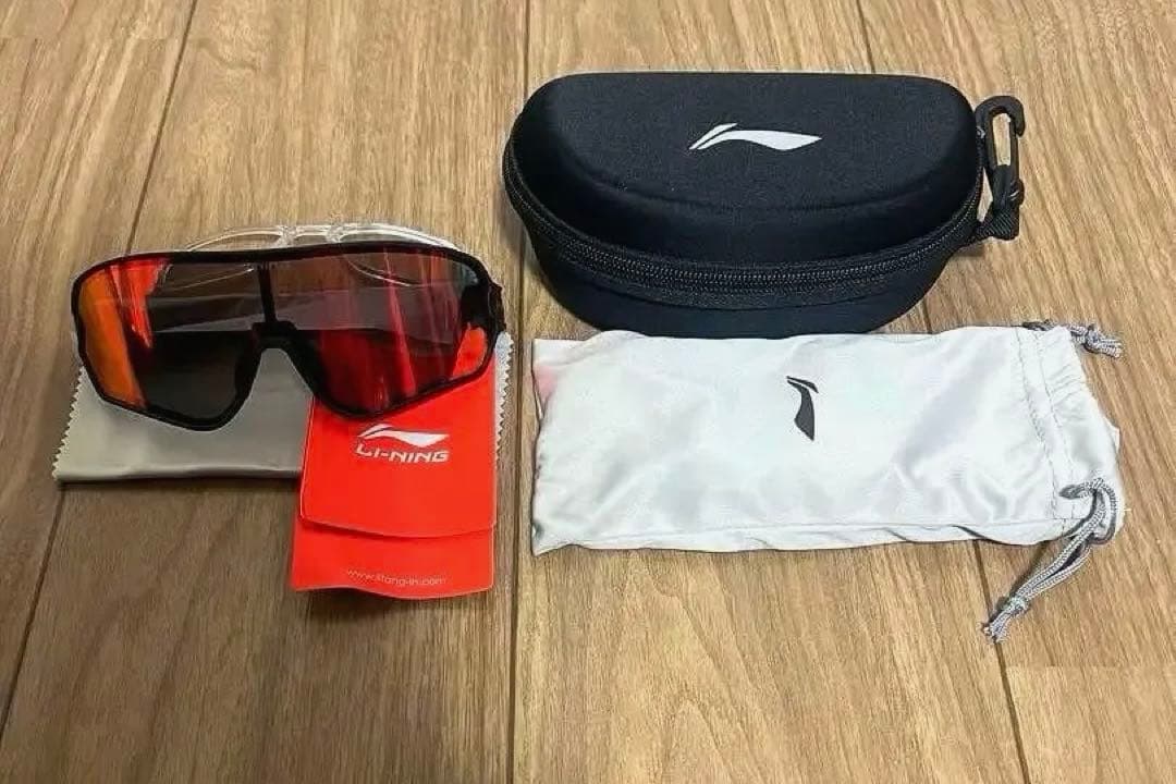 【新品・未使用】LI-NING サングラス レッド/オレンジ