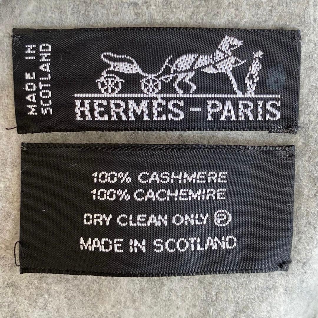 エルメス　マフラー　カシミア100 グレー
